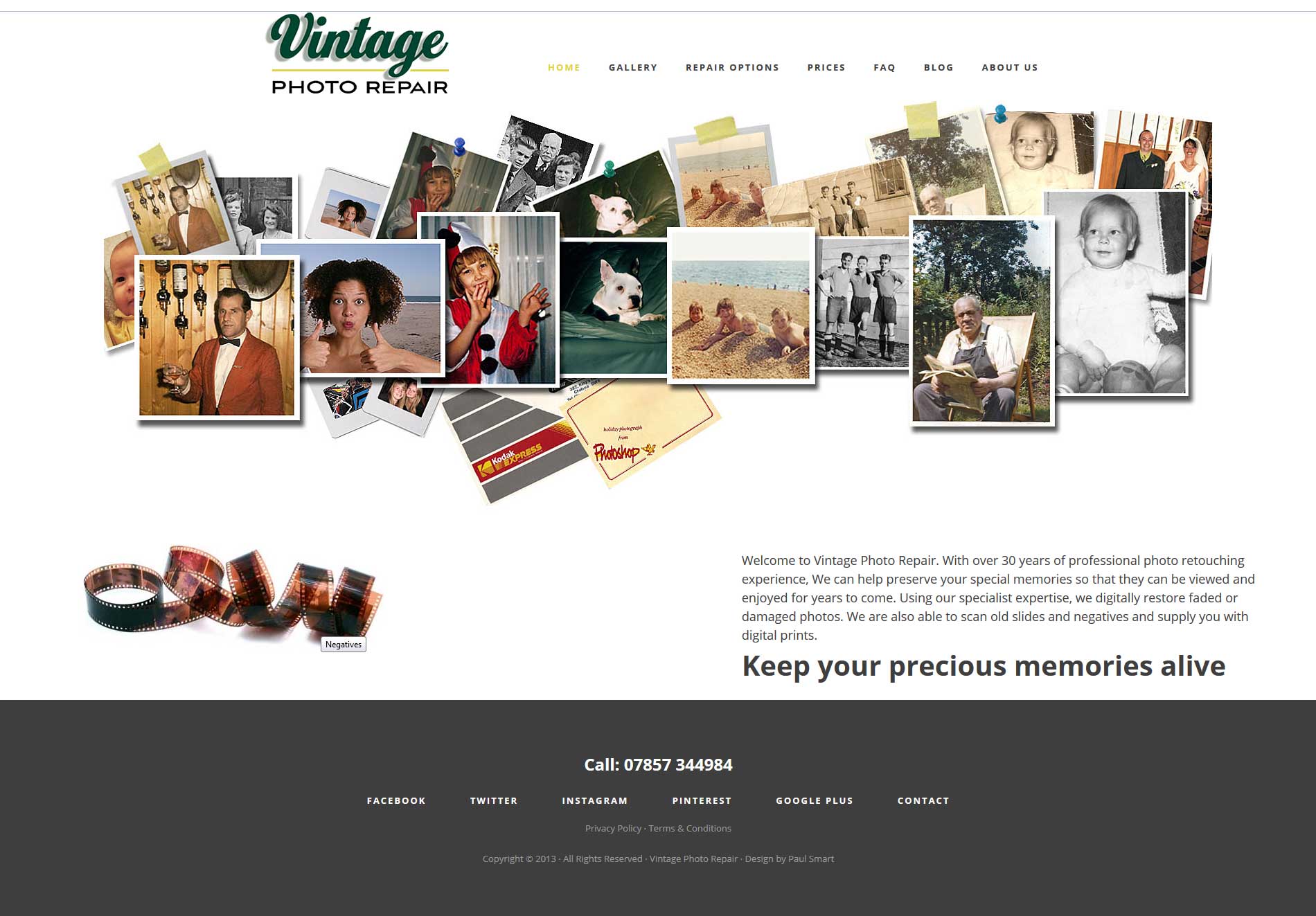 Portfolio Vintage Photo Homepage